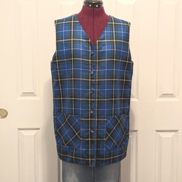 Vintage Wool Vest, Nova Scotia Tartan, EUC. - Picture 1 of 7